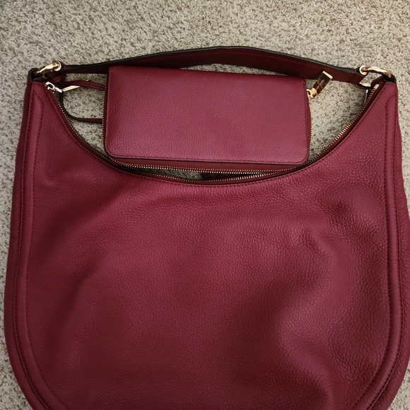 MICHAEL Michael Kors Lydia Large Hobo Bag & Matching Wallet in Mulberry - Picture 2 of 4